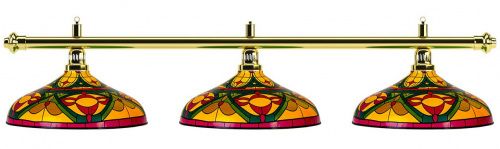 Лампа на три плафона «Colorful» (золотистая штанга, цветной плафон D44см)
