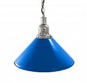 Лампа на один плафон «Blue Light» (серебристая чашка, синий плафон D35 см)