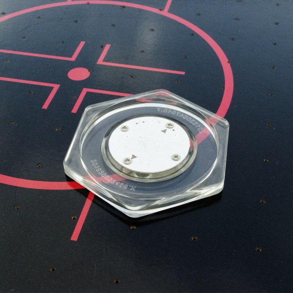 Шайба для аэрохоккея LED "Atomic Top Shelf" (прозрачная, шестигранная, красный светодиод) D74 mm